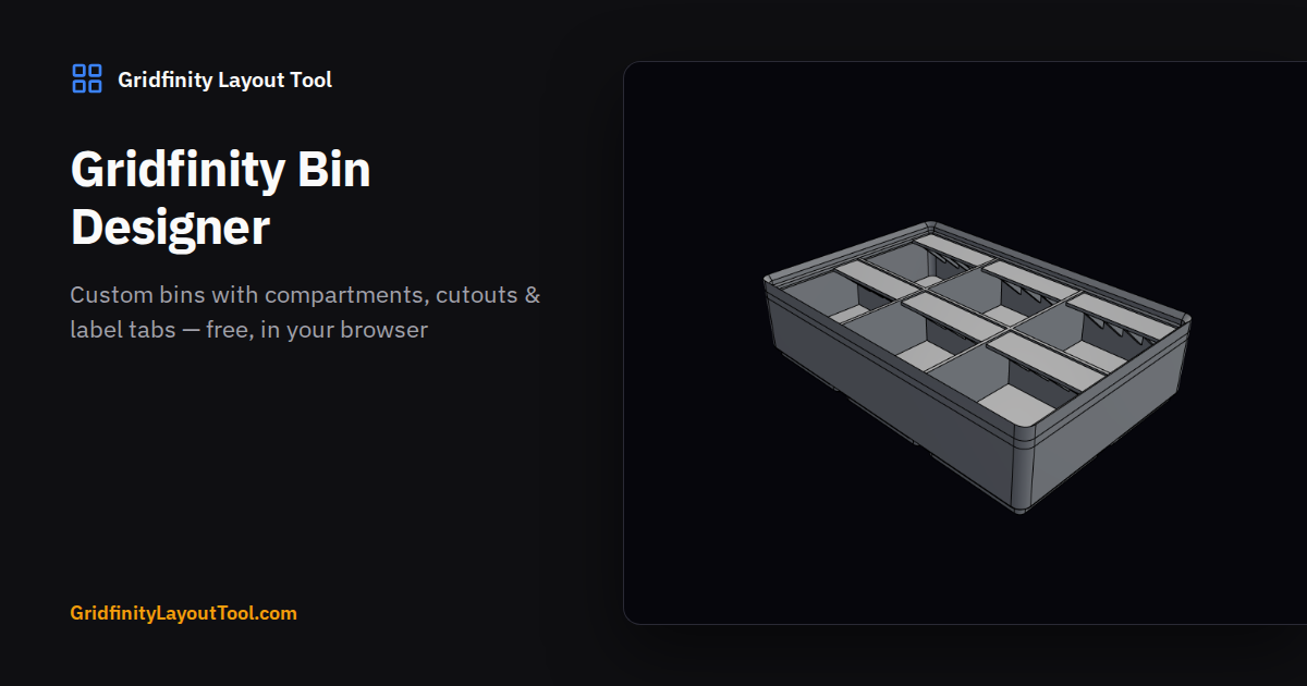 Bin Netdesign Gridfinity Bin Designer — Free Custom Bin Builder